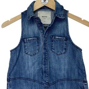 ONE TEASPOON Dress Girls Sz 6-7 Mini Braxton Blue Denim School Kidcore Edgy Rock